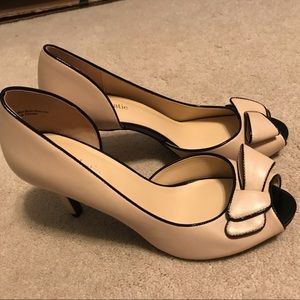 Kelly and Katie Nude Peep Toe Bow Heels